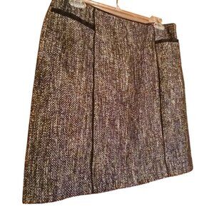 WHITE HOUSE BLACK MARKET Black Tweed Pencil Wool Skirt - EUC